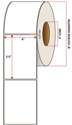 Premium Inkjet Matte Synthetic (DRUM) Labels - 4.0'' x 5.5''