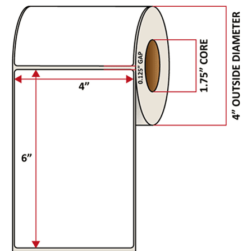 Premium Inkjet Matte Synthetic (DRUM) Labels - 4.0'' x 6.0''