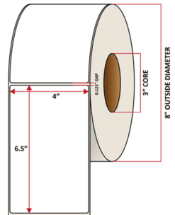 Premium Inkjet Matte Synthetic (DRUM) Labels - 4.0'' x 6.5''