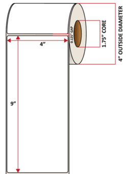 Premium Inkjet Gloss Poly Labels - 4.0'' x 9.0''