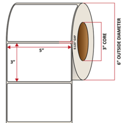 Premium Inkjet Gloss Poly Labels - 5.0'' x 3.0''