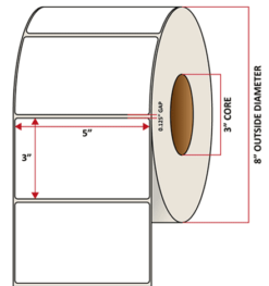 Premium Inkjet Gloss Poly Labels - 5.0'' x 3.0''