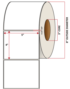 Premium Inkjet Matte Synthetic (DRUM) Labels - 5.0'' x 4.0''