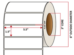 Premium Inkjet Matte Synthetic (DRUM) Labels - 5.5'' x 1.5''