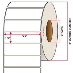 Premium Inkjet Matte Synthetic (DRUM) Labels - 5.5'' x 1.5''