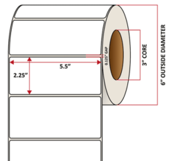 Premium Inkjet Matte Synthetic (DRUM) Labels - 5.5'' x 2.25''