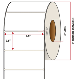 Premium Inkjet Matte Synthetic (DRUM) Labels - 5.5'' x 2.5''