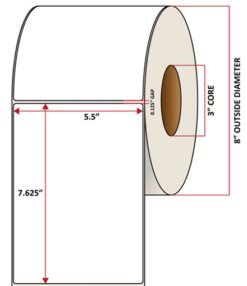 Premium Inkjet Matte Synthetic (DRUM) Labels - 5.5'' x 7.625''