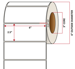 Premium Inkjet Matte Paper Labels - 6.0'' x 2.5''