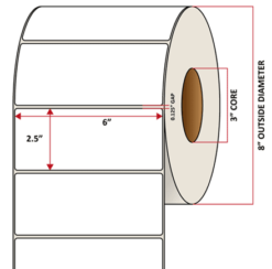 Premium Inkjet Matte Synthetic (DRUM) Labels - 6.0'' x 2.5''