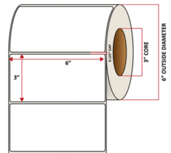 Premium Inkjet Matte Synthetic (DRUM) Labels - 6.0'' x 3.0''