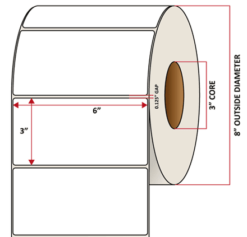 Premium Inkjet Matte Synthetic (DRUM) Labels - 6.0'' x 3.0''