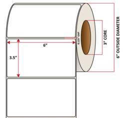 Premium Inkjet Matte Synthetic (DRUM) Labels - 6.0'' x 3.5''