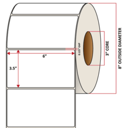 Premium Inkjet Matte Synthetic (DRUM) Labels - 6.0'' x 3.5''