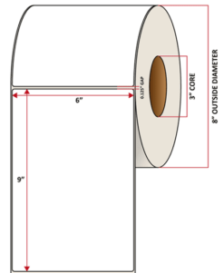 Premium Inkjet Matte Synthetic (DRUM) Labels - 6.0'' x 9.0''