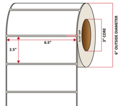 Premium Inkjet Matte Synthetic (DRUM) Labels - 6.5'' x 2.5''