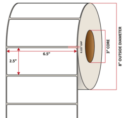 Premium Inkjet Gloss Paper Labels - 6.5'' x 2.5''