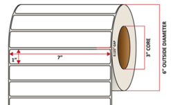 Premium Inkjet Matte Synthetic (DRUM) Labels - 7.0'' x 1.0''