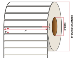 Premium Inkjet Matte Synthetic (DRUM) Labels - 7.0'' x 1.0''