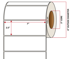 Premium Inkjet Matte Synthetic (DRUM) Labels - 7.0'' x 2.5''