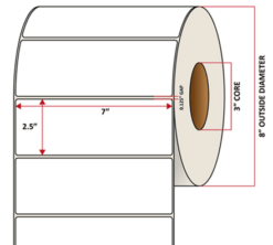 Premium Inkjet Matte Synthetic (DRUM) Labels - 7.0'' x 2.5''