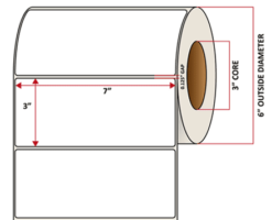 Premium Inkjet Matte Synthetic (DRUM) Labels - 7.0'' x 3.0''