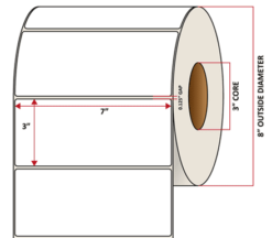 Premium Inkjet Matte Synthetic (DRUM) Labels - 7.0'' x 3.0''