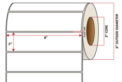 Premium Inkjet Gloss Paper Labels - 8.0'' x 2.0''