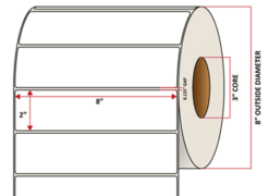 Premium Inkjet Matte Synthetic (DRUM) Labels - 8.0'' x 2.0''