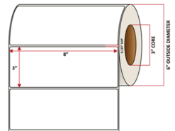 Premium Inkjet Gloss Paper Labels - 8.0'' x 3.0''