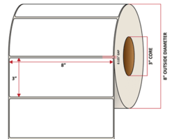 Premium Inkjet Matte Synthetic (DRUM) Labels - 8.0'' x 3.0''