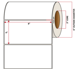 Premium Inkjet Gloss Paper Labels - 8.0'' x 4.0''