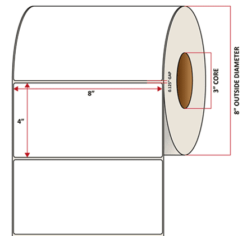 Premium Inkjet Matte Synthetic (DRUM) Labels - 8.0'' x 4.0''