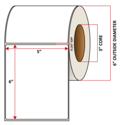 Premium Inkjet Matte Synthetic (DRUM) Labels - 5.0'' x 6.0''