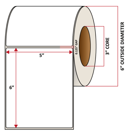 Premium Inkjet Matte Synthetic (DRUM) Labels - 5.0'' x 6.0''