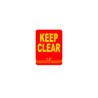Flue Space - Keep Clear Labels – Yellow Text on Red