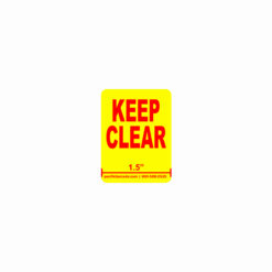 Flue Space Keep Clear Labels - Red Text on Yellow