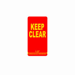 Flue Space Keep Clear Labels Yellow Text on Red