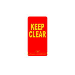 Flue Space Keep Clear Labels Yellow Text on Red