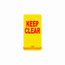 Flue Space Keep Clear Labels - Red Text on Yellow