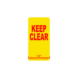Flue Space Keep Clear Labels - Red Text on Yellow