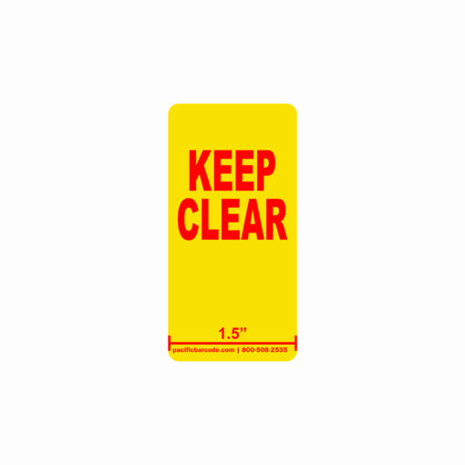 Flue Space Keep Clear Labels - Red Text on Yellow