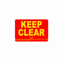 Flue Space Keep Clear Labels - Yellow Text on Red