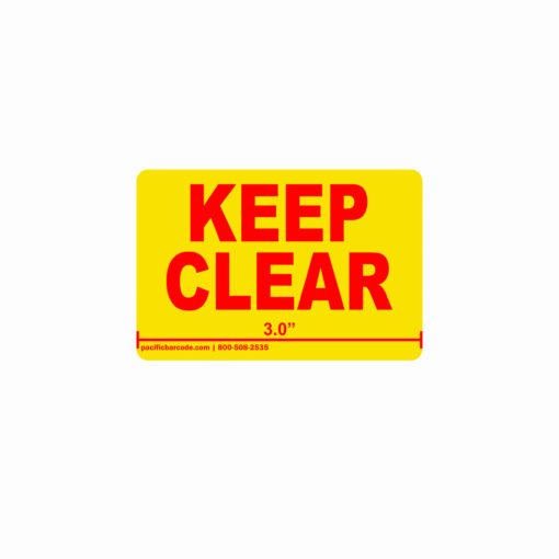 Flue Space Keep Clear Labels - Red Text on Yellow