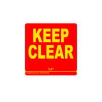 Flue Space Keep Clear Labels - Yellow Text on Red