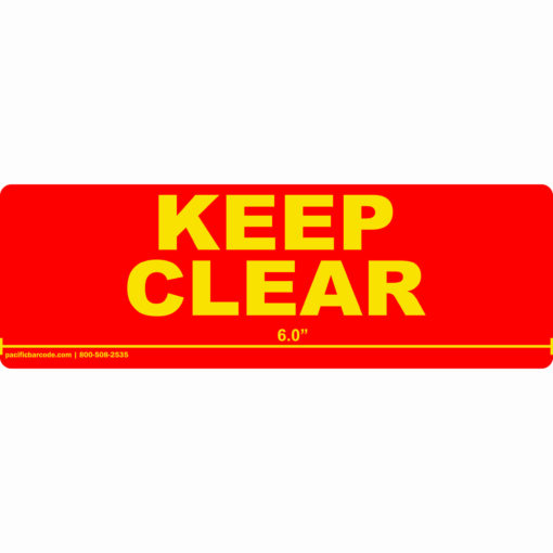 Flue Space Keep Clear Labels - Yellow Text on Red