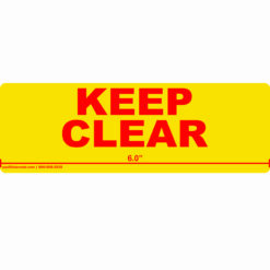 Flue Space Keep Clear Labels - Red Text on Yellow