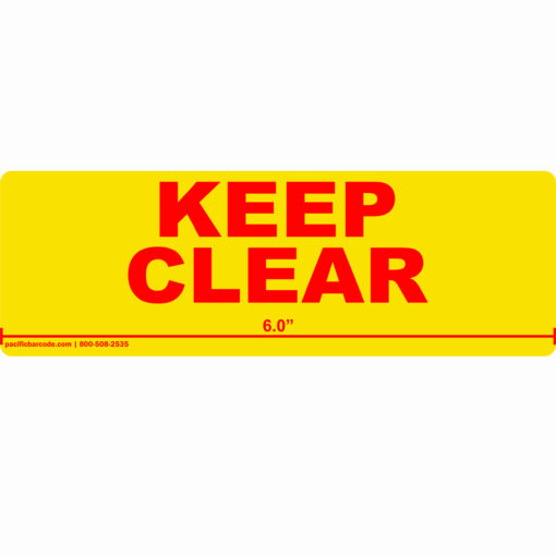 Flue Space Keep Clear Labels - Red Text on Yellow