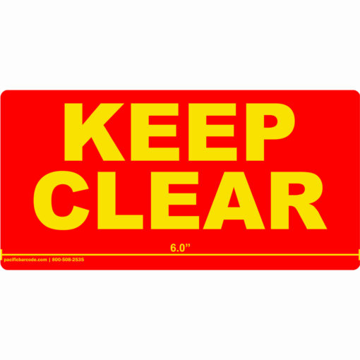 Flue Space Keep Clear Labels - Yellow Text on Red