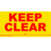 Flue Space Keep Clear Labels - Red Text on Yellow